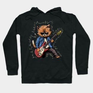 Rock 'n' Roll Cat Guitarist Hoodie